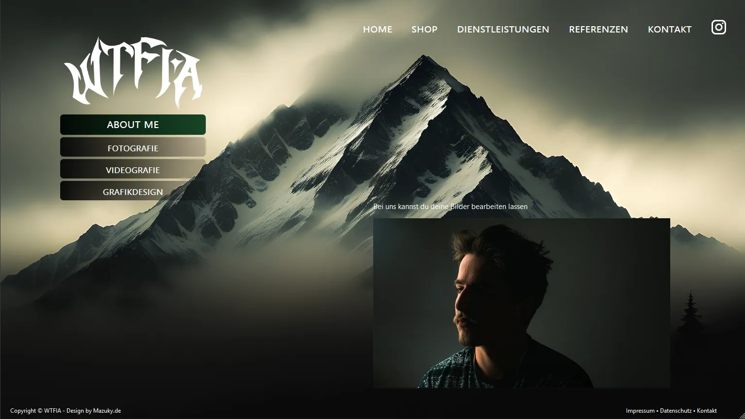 Website-Ausschnitt des Projekts WTFIA